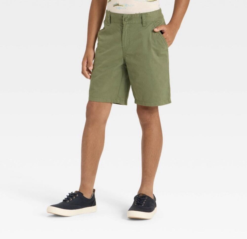 NWT Boys Flat-front Shorts Cat & Jack SIZE 12 Green